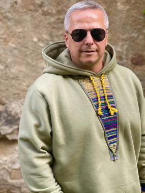 Pánska mikina s tkaným dizajnom